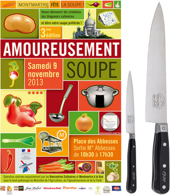 Jean Dubost partenaire d'amoureusement soupe, couteaux de cuisine gamme 1920 manche POM l'Original Pradel par Jean Dubost
