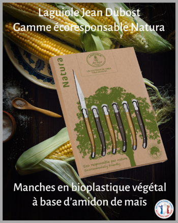 Laguiole Jean Dubost gamme Natura manches bioplastique végétal à base d'amidon de maïs