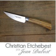 Couteau Christian Etchebest par Jean Dubost manche en bois d'olivier