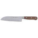 Couteau francais Jean Dubost lame santoku manche en noyer veritable