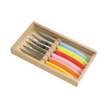 Coffret 6 couteaux Le Thiers manches acrylique couleurs fluo