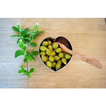Cuillère à olives en bois d'olivier véritable, Jean Dubost coutelier professionnel depuis 1920, Thiers France