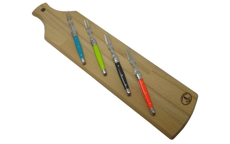 Coffret 6 Fourchettes à Cocktail Jean Dubost - Acier Inoxydable - Design Noir Élégant Pour Apéros