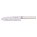 Couteau santoku Jean Dubost manche POM blanc Made in Thiers France