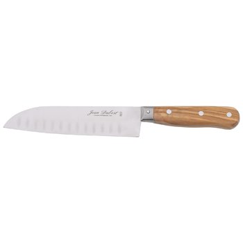 Couteau santoku Jean Dubost manche bois d'olivier Made in Thiers France