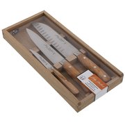 Coffret 3 couteaux de cuisine Jean Dubost Pradel gamme 1920 manches en bois d'olivier, fabrication française 