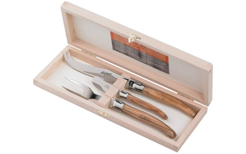 Coffret 3 couteaux fromage Laguiole olivier