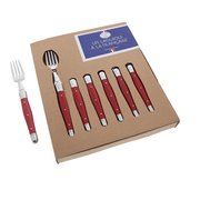 Jean Dubost Les Laguiole à la Française®, coffret 6 fourchettes couleur rouge