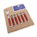 Jean Dubost Les Laguiole à la française®, coffret 6 cuillères de table couleur rouge