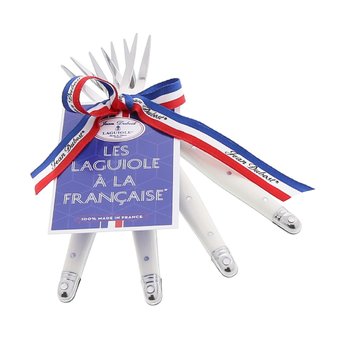 Fourchettes cocktail blanches, Jean Dubost, Les Laguiole à la française®