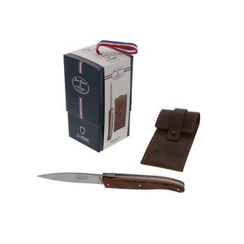 Couteau Le Poche Jean Dubost avec étui cuir et boite cadeau fabriqué en France