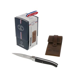 Couteau Le poche Jean Dubost, boite cadeau fabrication francaise et étui cuir véritable