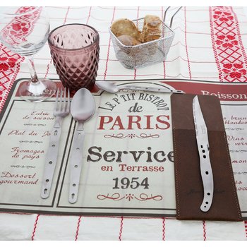 Couverts de table Jean Dubost Laguiole Manufacture, fabrication francaise, tabling avec pochette cuir