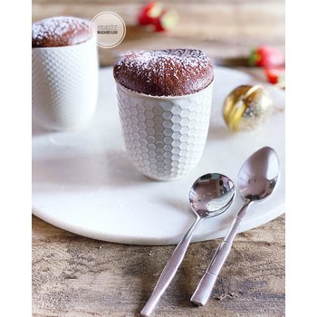 Couverts de table Jean Dubost bambou et violon tout inox, souffles au chocolat credit photo Objectif Madame Juju