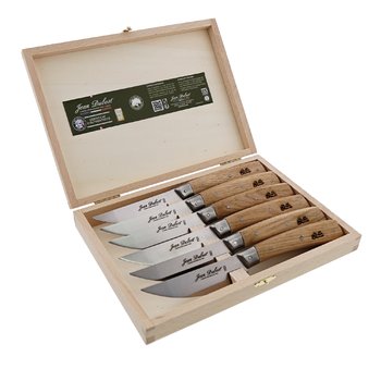 Coffret 6 couteaux Jean Dubost Bistronomie manche chene certifie PEFC, fabrication française