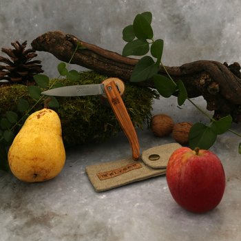 Couteau de poche Elysée X Jean Dubost manche en bois d'olivier made in France automne