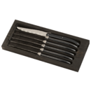 Coffret 6 couteaux steak Laguiole décor carbone brillant