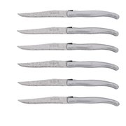 Couteaux Jean Dubost Laguiole tout inox lame décor damas, certifiés Origine France Garantie