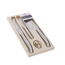 Coffret Jean Dubost Laguiole couteaux à fromage tout inox, décor damas, fabrication francaise