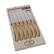 Coffret 6 couteaux Jean Dubost Laguiole hêtre PEFC décor Noël, made in France