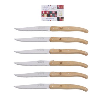 Couteaux Jean Dubost Laguiole hêtre PEFC décor Noël, made in France