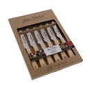 Coffret 6 couteaux grill Jean Dubost lame décor Noël, made in France