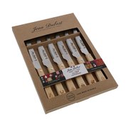Coffret 6 couteaux grill Jean Dubost lame décor Noël, made in France