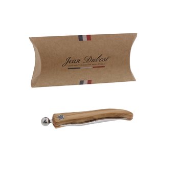 Jean Dubost Laguiole sphère couteau de poche manche olivier made in France en berlingot kraft