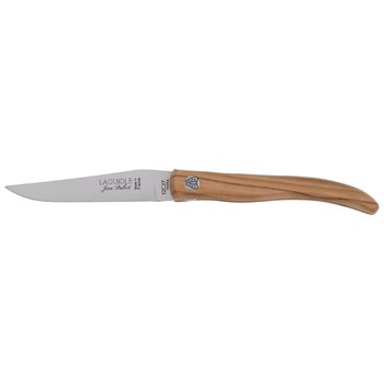 Jean Dubost Laguiole sphère couteau de poche manche olivier made in France position ouverte