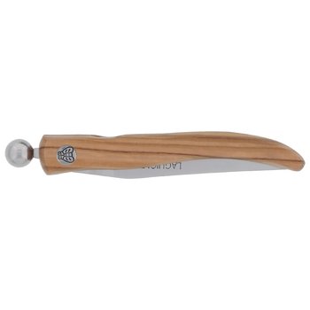 Jean Dubost Laguiole sphère couteau de poche manche olivier made in France position fermee