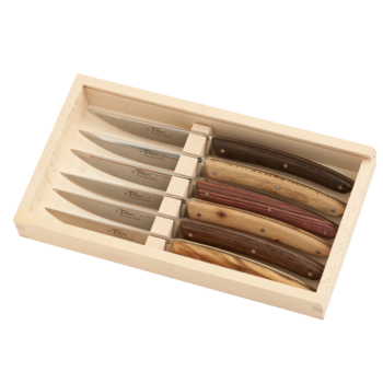 Coffret de 6 couteaux à Steak Bistronome Manche Palissandre - Au